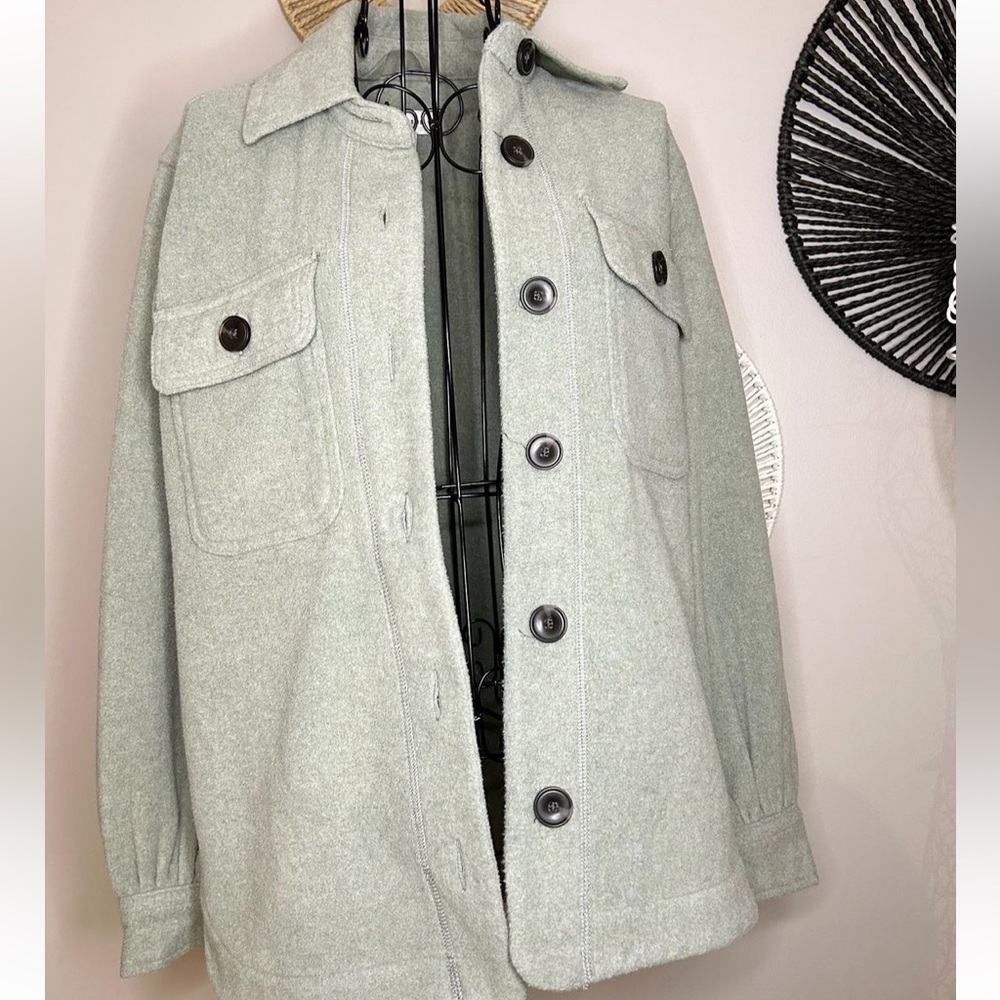 Light Green Button Down Jacket - image 1